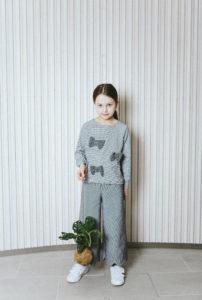 A child model with and MUKA VA Mini collection clothing
