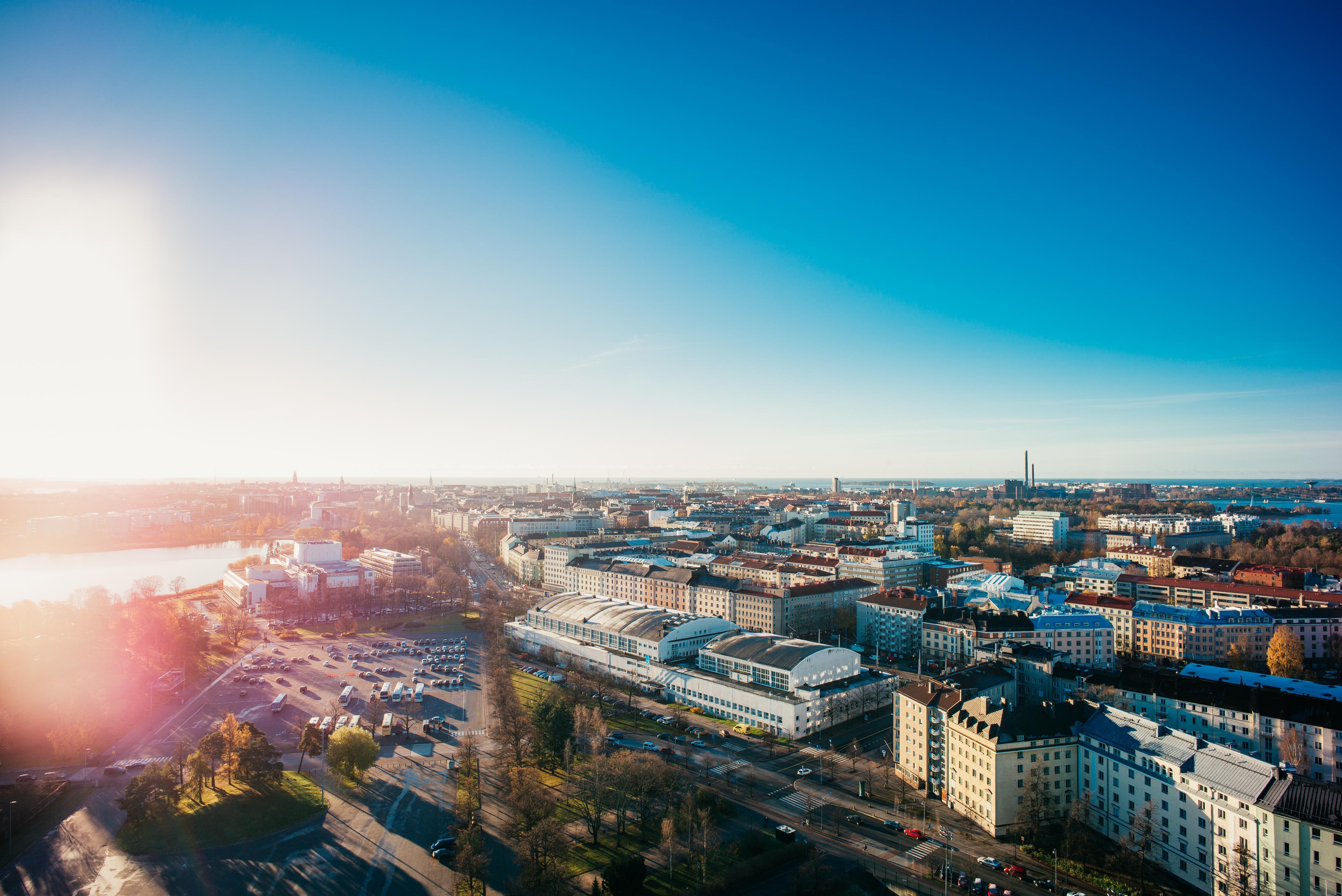 Helsinki kuvattuna ilmasta käsin.