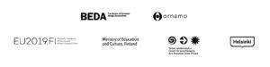 Ornamo, BEDA, Taike, Okm, Helsingin kaupunki, EUPJ2019 -logot