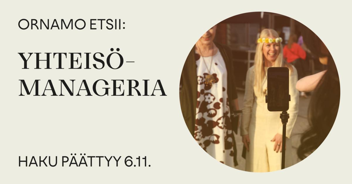 Yhteisömanageri työpaikkabanneri