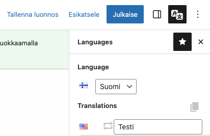Language selection
